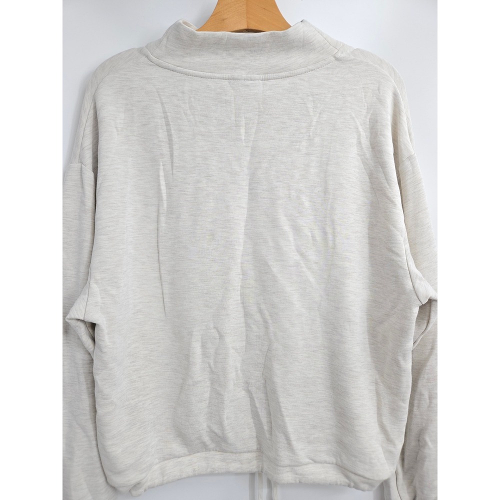 Varley Betsy Sweatshirt Oatmeal Heather Cowl Neck Drawstring Hem Medium - Picture 12 of 14